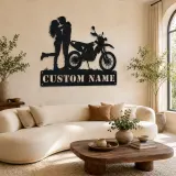 Décoration murale en métal personnalisée Couple Moto Dual Sport