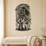 Rainy Day Kiss Metal Wall Art | Romantic Couple Decor - lifestyle view 5