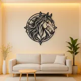 Horse Head Geometric Metal Wall Art | Equestrian Wall Decor