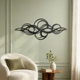 Calm Horizontal Rhythm Metal Wall Art | Modern Abstract Metal Decor - lifestyle view 2