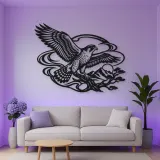 Falcon Wind Curve Metal Wall Art | Wildlife Silhouette Decor