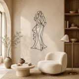 Asymmetrical Gown Pose Metal Wall Art | Fashion Figure Wall Decor - lifestyle view 5