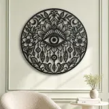 Evil Eye Floral Metal Wall Art | Spiritual Boho Metal Decor - lifestyle view 2