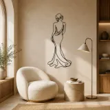 Turned Back Portrait Metal Wall Art | Feminine Figure Wall Decor - lifestyle view 5