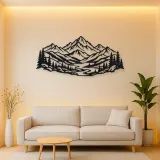 Layered Mountain Valley Metal Wall Art | Nature Silhouette Decor