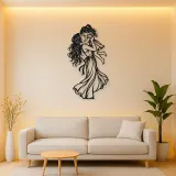 Single Mother Child Metal Wall Art | Family Silhouette Decor