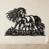 Mare and Foal Metal Wall Art | Equestrian Wall Decor - lifestyle view 3