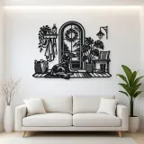 Dog by the Door Metal Wall Art | Pet Lover Silhouette Decor