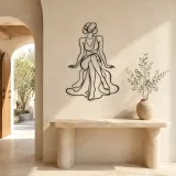 Crossed Legs Muse Metal Wall Art | Feminine Figure Wall Decor - lifestyle view 4