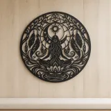 Feather Moon Flow Metal Wall Art | Celestial Boho Wall Decor - lifestyle view 5