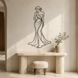 Lily Gown Muse Metal Wall Art | Botanical Woman Wall Decor - lifestyle view 3