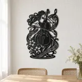 Cello Curve Metal Wall Art | Music Room Wall Decor - lifestyle view 4