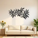 Olive Branch Flow Metal Wall Art | Botanical Metal Wall Decor