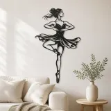 Metallschild Ballett-Pirouette | Bewegung Silhouette Dekor