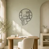 Quiet Window Muse Metal Wall Art | Feminine Figure Wall Decor - lifestyle view 4