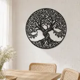 Two Trees Embrace Metal Wall Art | Botanical Metal Wall Decor - lifestyle view 4