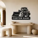 Personalized Compact Wheel Loader Low Bucket Metal Wall Art - lifestyle view 3