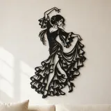 Cartel de metal Flujo Flamenco | Decoración de siluetas en movimiento