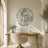 Sunset Hug Couple Metal Wall Art | Romantic Couple Decor - lifestyle view 4