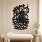 Cello Curve Metal Wall Art | Music Room Wall Decor - lifestyle view 5