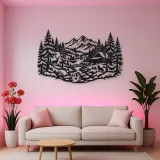 Winter Pine Forest Metal Wall Art | Nature Silhouette Decor