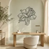 Reclining Flower Pose Metal Wall Art | Botanical Woman Wall Decor - lifestyle view 4
