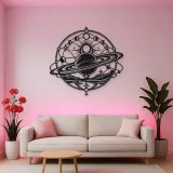 Saturn Ring Rhythm Metal Wall Art | Celestial Boho Wall Decor