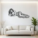 Reclining Side Line Metal Wall Art | Minimalist Woman Line Art