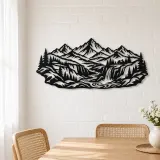 Canyon Mountain Flow Metal Wall Art | Nature Silhouette Decor - lifestyle view 4