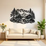Whispering Pine Forest Metal Wall Art | Nature Silhouette Decor