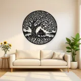 Tree with Bench Couple Metal Wall Art | Romantic Couple Decor