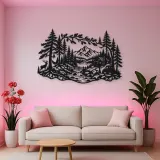 Whispering Pine Forest Metal Wall Art | Nature Silhouette Decor