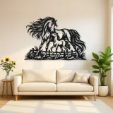 Mare and Foal Metal Wall Art | Equestrian Wall Decor
