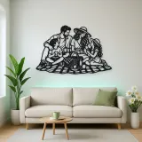 Family Picnic Metal Wall Art | Family Silhouette Decor