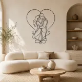 Cartel de metal Marco de Corazón Amantes | Decoración Romántica de Pareja