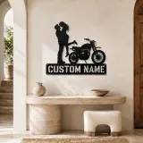 Personalized Dirt Bike Lifted Couple Metal Wall Art - lifestyle view 3