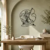 Bharatanatyam Pose Metal Wall Art | Dance Silhouette Wall Decor - lifestyle view 4