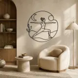 Warrior Two Horizon Metal Wall Art | Yoga and Meditation Wall Decor - lifestyle view 5