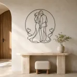 Hand in Hand Silhouette Metal Wall Art | Romantic Couple Decor - lifestyle view 3