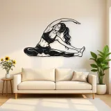 Seated Side Stretch Metal Wall Art | Movement Silhouette Decor