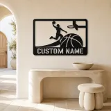 Personalized Basketball Slam Dunk Metal Wall Art - lifestyle view 3