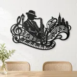Saxophone Jazz Flow Metal Wall Art | Music Room Wall Decor - lifestyle view 4
