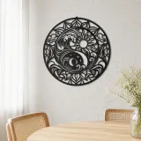 Yin-Yang Waves Metal Wall Art | Spiritual Boho Metal Decor - lifestyle view 4