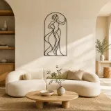 Décoration murale en métal "Profil dans l'arc" | Décor mural de figure féminine