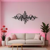 Continuous Sound Wave Metal Wall Art | Music Room Wall Decor