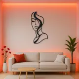 Abstract Half Face Metal Wall Art | Minimalist Woman Line Art