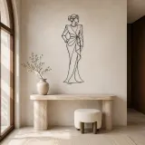 Pearl Neckline Model Metal Wall Art | Fashion Figure Wall Decor - lifestyle view 3