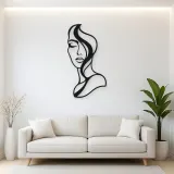 Abstract Half Face Metal Wall Art | Minimalist Woman Line Art