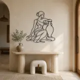 Seated Muse with Vase Metal Wall Art | Feminine Figure Wall Decor - lifestyle view 3