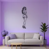Body Line Twist Metal Wall Art | Minimalist Woman Line Art